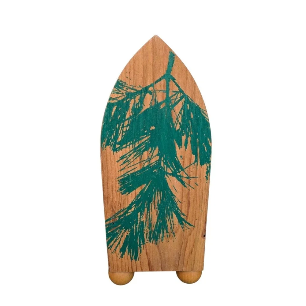 Wooden Clock Handcrafted Alan Buss Chickadee‎ Pine Bough Handcrafted Handpainted
